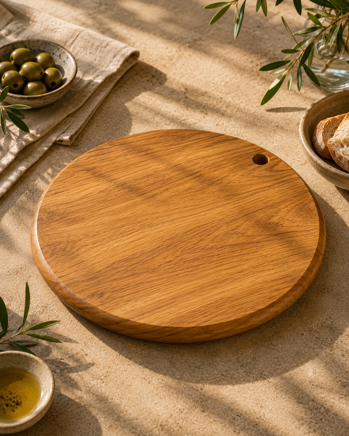 Round Cutting Board M — handcrafted wooden kitchenware